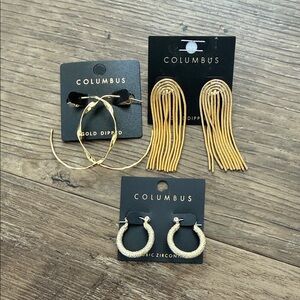 Columbus Gold Dipped Earrings Set